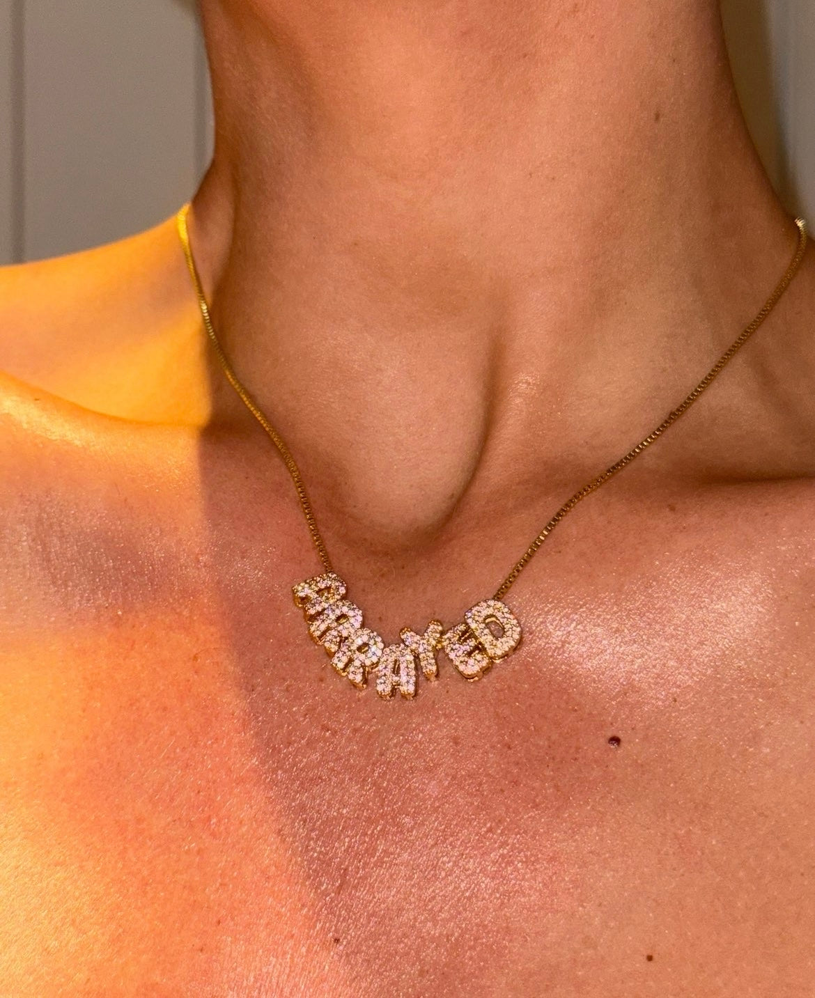Custom bubble name necklace